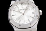 Royal Oak 41mm 15510 "50th Anniversary" SS ZF 1:1 Best Edition White Textured Dial on SS Bracelet A4302 - Image 5