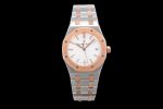Royal Oak 77351 Ladies SS/RG NTF Best Edition White Dial RG Bezel on SS/RG Bracelet A5800