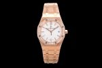 Royal Oak 77351 Ladies RG NTF Best Edition White Dial Diamonds Bezel on RG Bracelet A5800