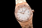 Royal Oak 77351 Ladies RG NTF Best Edition White Dial Diamonds Bezel on RG Bracelet A5800 - Image 2