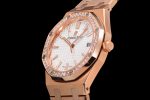 Royal Oak 77351 Ladies RG NTF Best Edition White Dial Diamonds Bezel on RG Bracelet A5800 - Image 6