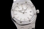 Royal Oak 77351 Ladies SS NTF Best Edition White Dial Diamonds Bezel on SS Bracelet A5800 - Image 5
