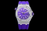 Royal Oak Offshore Diver 2017 Purple 15710 JF 1:1 Best Edition on XS Rubber Strap A3120