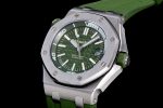 Royal Oak Offshore Diver Green 15710 JF 1:1 Best Edition on Green Rubber Strap A3120 - Image 3