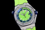 Royal Oak Offshore Diver 2017 Green 15710 JF 1:1 Best Edition on XS Rubber Strap A3120 - Image 2
