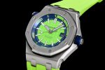 Royal Oak Offshore Diver 2017 Green 15710 JF 1:1 Best Edition on XS Rubber Strap A3120 - Image 3