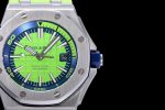 Royal Oak Offshore Diver 2017 Green 15710 JF 1:1 Best Edition on XS Rubber Strap A3120 - Image 4