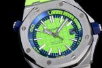 Royal Oak Offshore Diver 2017 Green 15710 JF 1:1 Best Edition on XS Rubber Strap A3120 - Image 5
