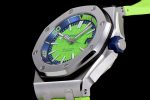 Royal Oak Offshore Diver 2017 Green 15710 JF 1:1 Best Edition on XS Rubber Strap A3120 - Image 6