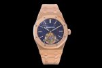 Royal Oak Tourbillon Extra-thin RG R8F 1:1 Best Edition Blue Textured Dial on RG Bracelet
