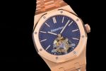 Royal Oak Tourbillon Extra-thin RG R8F 1:1 Best Edition Blue Textured Dial on RG Bracelet - Image 2