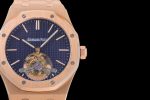 Royal Oak Tourbillon Extra-thin RG R8F 1:1 Best Edition Blue Textured Dial on RG Bracelet - Image 4