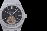 Royal Oak Tourbillon Extra-thin SS R8F 1:1 Best Edition Blue Textured Dial on SS Bracelet - Image 4