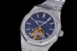 Royal Oak Tourbillon Extra-thin SS R8F 1:1 Best Edition Blue Textured Dial on SS Bracelet - Image 3