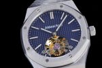 Royal Oak Tourbillon Extra-thin SS R8F 1:1 Best Edition Blue Textured Dial on SS Bracelet - Image 5