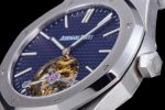 Royal Oak Tourbillon Extra-thin SS R8F 1:1 Best Edition Blue Textured Dial on SS Bracelet - Image 6