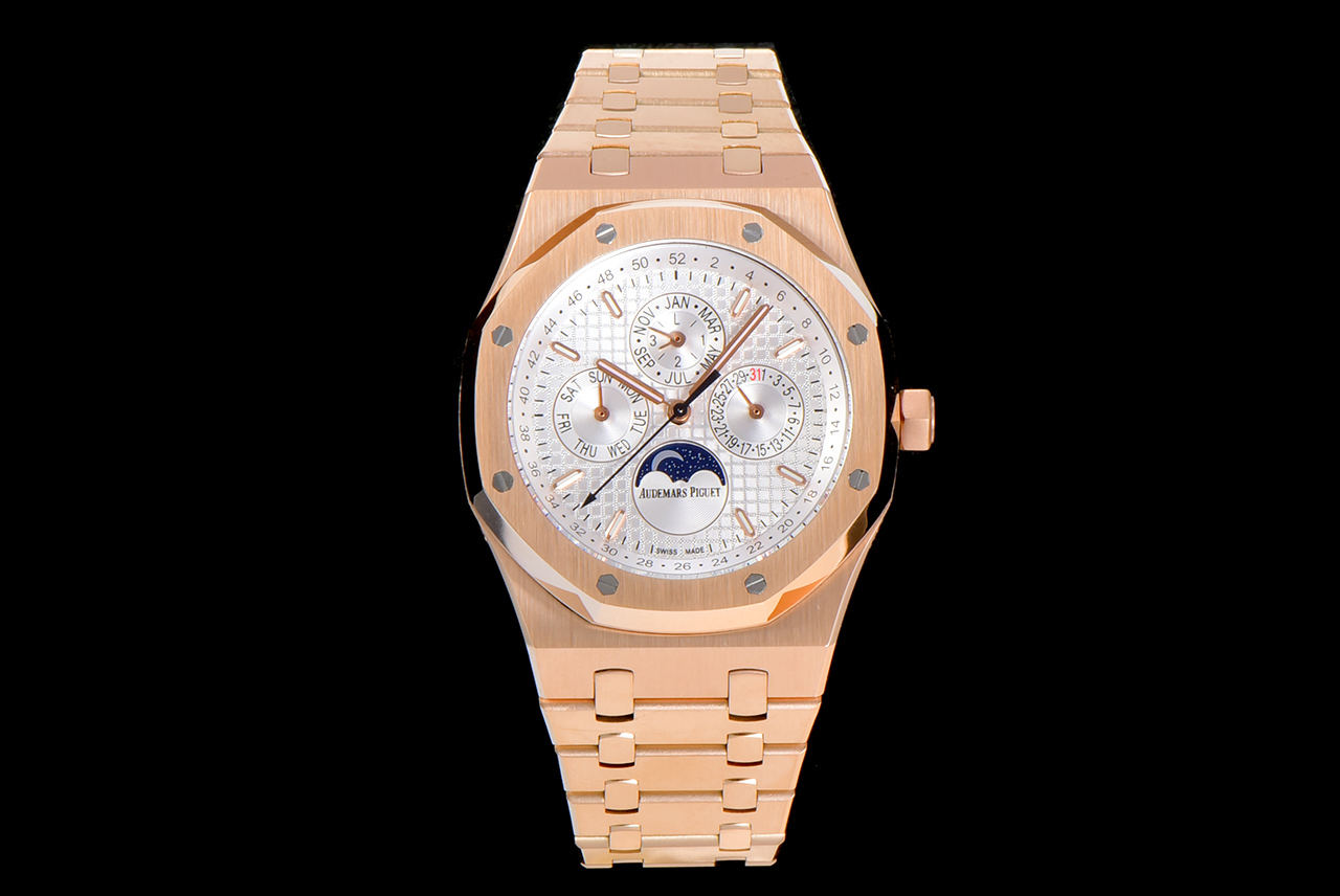 Royal Oak 41mm Complicated 26574 RG APSF1:1 Best Edition Silver Dial on RG Bracelet A5134