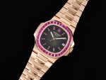 Nautilus 5711 RG GRF 1:1 Best Edition Gray Dial Purple Diamonds Bezel on RG Bracelet 324CS - Image 2