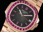 Nautilus 5711 RG GRF 1:1 Best Edition Gray Dial Purple Diamonds Bezel on RG Bracelet 324CS - Image 4