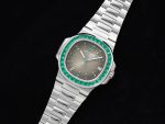 Nautilus 5711 SS GRF 1:1 Best Edition Gray Dial Green Diamonds Bezel on SS Bracelet 324CS - Image 3