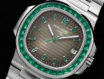 Nautilus 5711 SS GRF 1:1 Best Edition Gray Dial Green Diamonds Bezel on SS Bracelet 324CS - Image 4