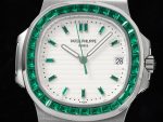 Nautilus 5711 SS GRF 1:1 Best Edition White Dial Green Diamonds Bezel on SS Bracelet 324CS - Image 2