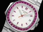 Nautilus 5711 SS GRF 1:1 Best Edition White Dial Purple Diamonds Bezel on SS Bracelet 324CS - Image 4
