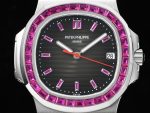 Nautilus 5711 SS GRF 1:1 Best Edition Gray Dial Purple Diamonds Bezel on SS Bracelet 324CS - Image 2
