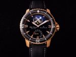 Fifty Fathoms Tourbillon RG Real PR JBF Best Edition Black Dial on Black Nylon Strap