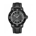 Fifty Fathoms PVD Dark Knight SJF 1:1 Best Edition Black Dial on Sail-canvas Strap A1315