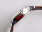 Sexual Revolution Erotic Watch SS XBF White Dial Gold Markers on Brown Leather Strap A23J - Image 6