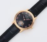 Carrousel Tourbillon RG Erotic Caseback Black Dial on Black Leather Strap - Image 3