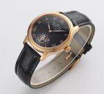 Carrousel Tourbillon RG Erotic Caseback Black Dial on Black Leather Strap - Image 6