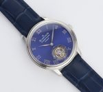 Carrousel Tourbillon SS Erotic Caseback Blue Dial on Blue Leather Strap - Image 2