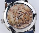 Carrousel Tourbillon SS Erotic Caseback Blue Dial on Blue Leather Strap - Image 9