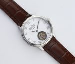 Carrousel Tourbillon SS Erotic Caseback White Dial on Brown Leather Strap - Image 2