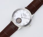 Carrousel Tourbillon SS Erotic Caseback White Dial on Brown Leather Strap - Image 3