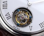 Carrousel Tourbillon SS Erotic Caseback White Dial on Brown Leather Strap - Image 5