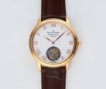 Carrousel Tourbillon RG Erotic Caseback White Dial on Brown Leather Strap