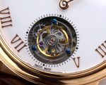 Carrousel Tourbillon RG Erotic Caseback White Dial on Brown Leather Strap - Image 6