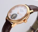 Carrousel Tourbillon RG Erotic Caseback White Dial on Brown Leather Strap - Image 7