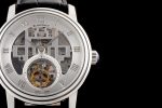 Fantasy Tourbillon SS Gray Skeleton Dial on Black Leather Strap - Image 3