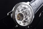 Fantasy Tourbillon SS Gray Skeleton Dial on Black Leather Strap - Image 4