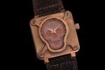 BR01 Bronze BRSF 1:1 Best Edition Brown Skull Dial on Brown Leather Strap A2824 - Image 2