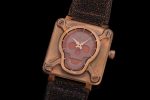 BR01 Bronze BRSF 1:1 Best Edition Brown Skull Dial on Brown Leather Strap A2824 - Image 3
