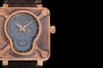 BR01 Bronze BRSF 1:1 Best Edition Gray Skull Dial on Brown Leather Strap A2824 - Image 4