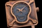 BR01 Bronze BRSF 1:1 Best Edition Gray Skull Dial on Brown Leather Strap A2824 - Image 5