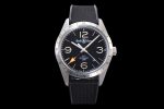 BR 123 GMT 24H SS Black Dial on Black Rubber Strap A2836