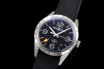 BR 123 GMT 24H SS Black Dial on Black Rubber Strap A2836 - Image 3