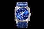 BR03-97 Automatic Power Reserve SS Blue Dial on Blue Leather Strap A23J